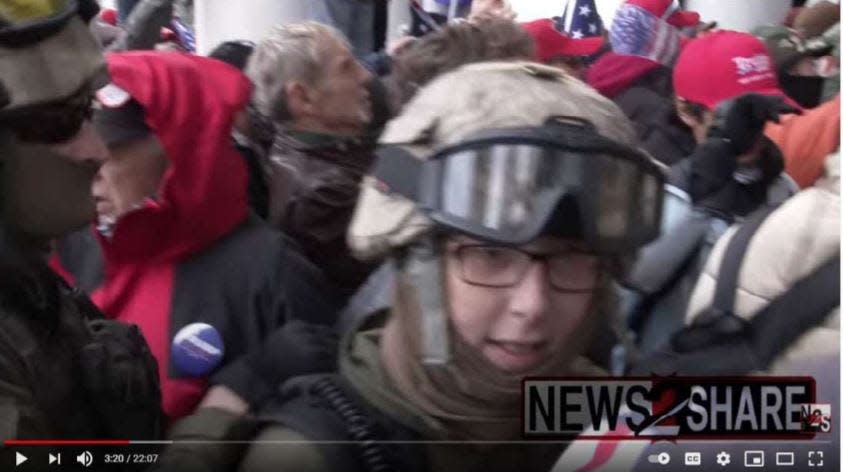 Oath Keeper Jessica Marie Watkins of Ohio faces seditious conspiracy and other charges related to the January 6, 2021 Capitol riot. She has pleaded not guilty.