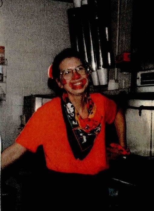 Sheila Keen-Warren, known as Debbie in southwest Virginia on the Tennessee border. She was dressed as a clown for one Halloween there.