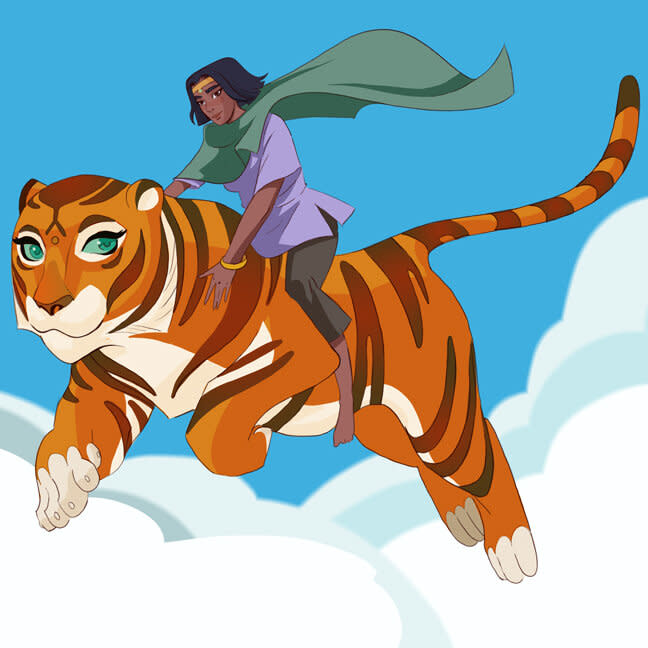 Priya and her companion Sahas the tiger 
