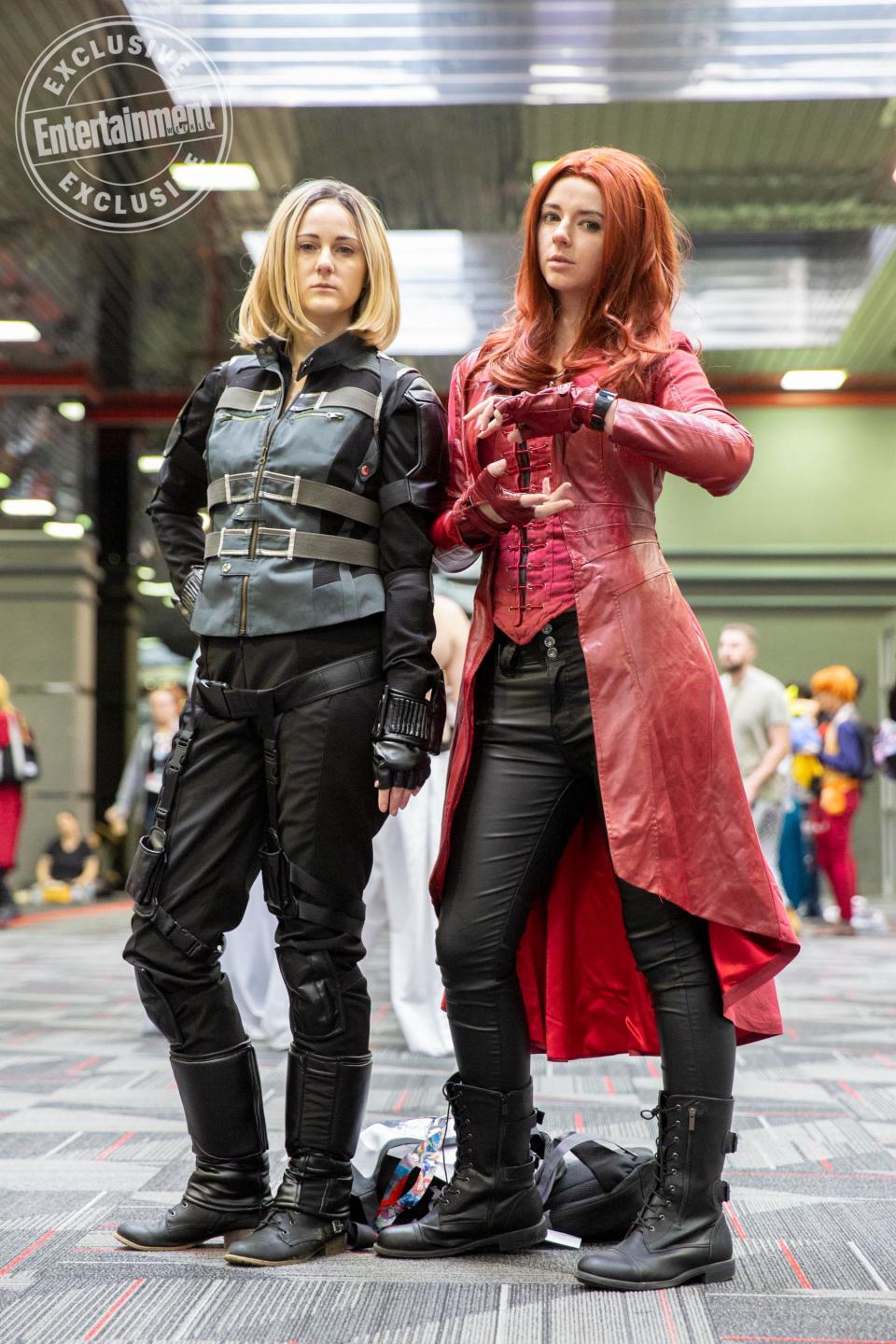 Black Widow and Scarlet Witch from Avengers cosplayers