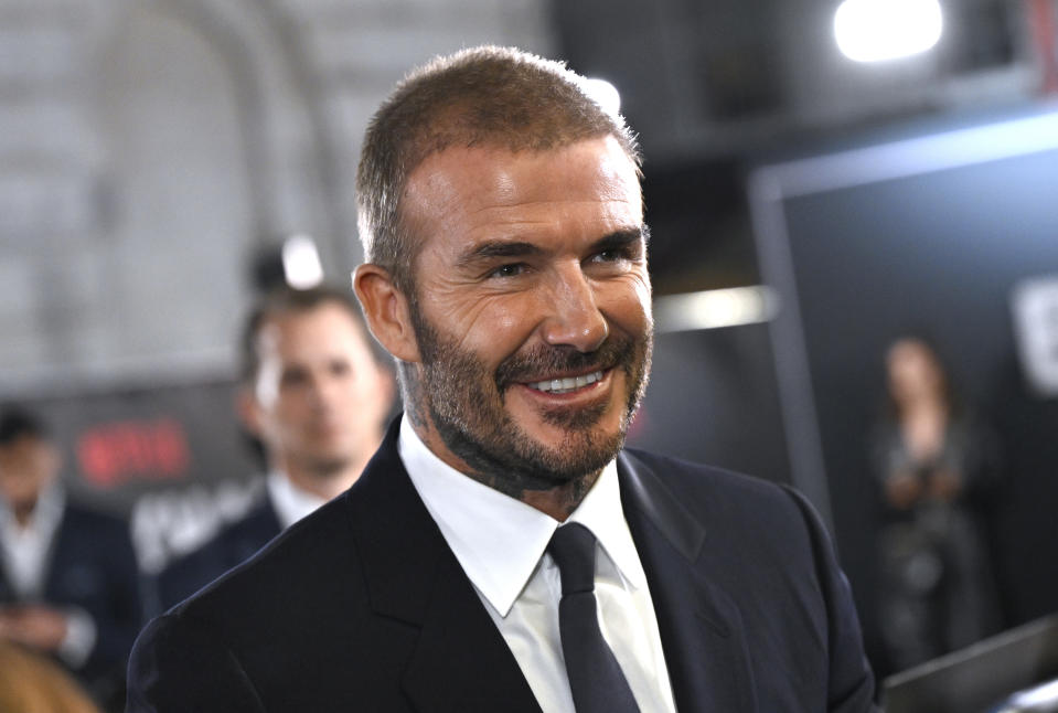 David Beckham is under fire once again, after sharing a video on social media of himself kissing his daughter on the lips. (Photo by Gareth Cattermole/Getty Images)