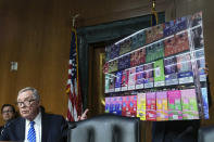 Senate Judiciary Committee Chairman Dick Durbin, D-Ill., speaks during a hearing on combating the rise of illegal electronic cigarettes, on Capitol Hill, Wednesday, June 12, 2024, in Washington. ( AP Photo/Jose Luis Magana)