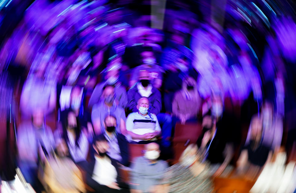 <p>A general view of fans during day 16 of the Betfred World Snooker Championships 2021 at The Crucible, Sheffield. Picture date: Sunday May 2, 2021.</p>
