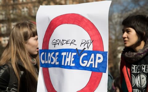 Women protest against the pay gap in London - Credit: Mike Kemp 