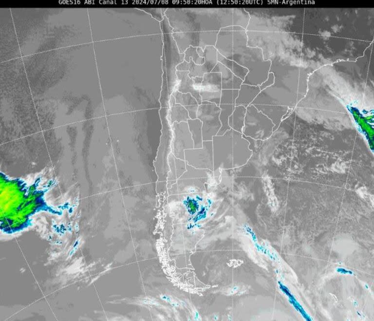 Imágen satelital de hoy (Servicio Meteorológico Nacional)