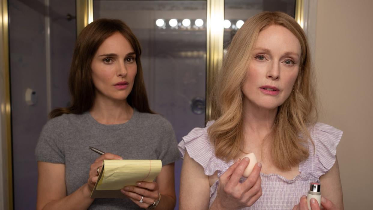 natalie portman as elizabeth berry and julianne moore as gracie atherton yoo in may december