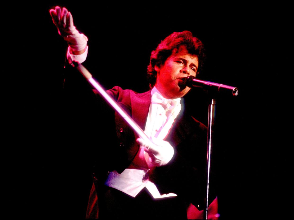 Indonesian-born Dutch Pop singer Taco (born Taco Ockerse) performs onstage at the Park West, Chicago, Illinois, November 4, 1983.