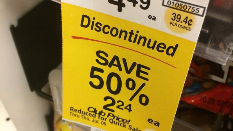 safeway product discontinued tag