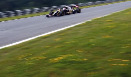 Lotus Formula One driver Romain Grosjean of France drives during the first practice session of the Austrian F1 Grand Prix at the Red Bull Ring circuit in Spielberg, Austria, June 19, 2015. REUTERS/Laszlo Balogh