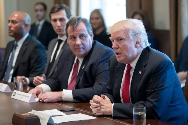 Shawn Thew-Pool/Getty Donald Trump and Chris Christie in the White House Roosevelt Room in 2017