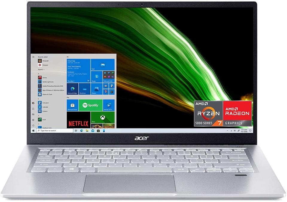 Acer Swift 3 Thin and Light Laptop against white background.