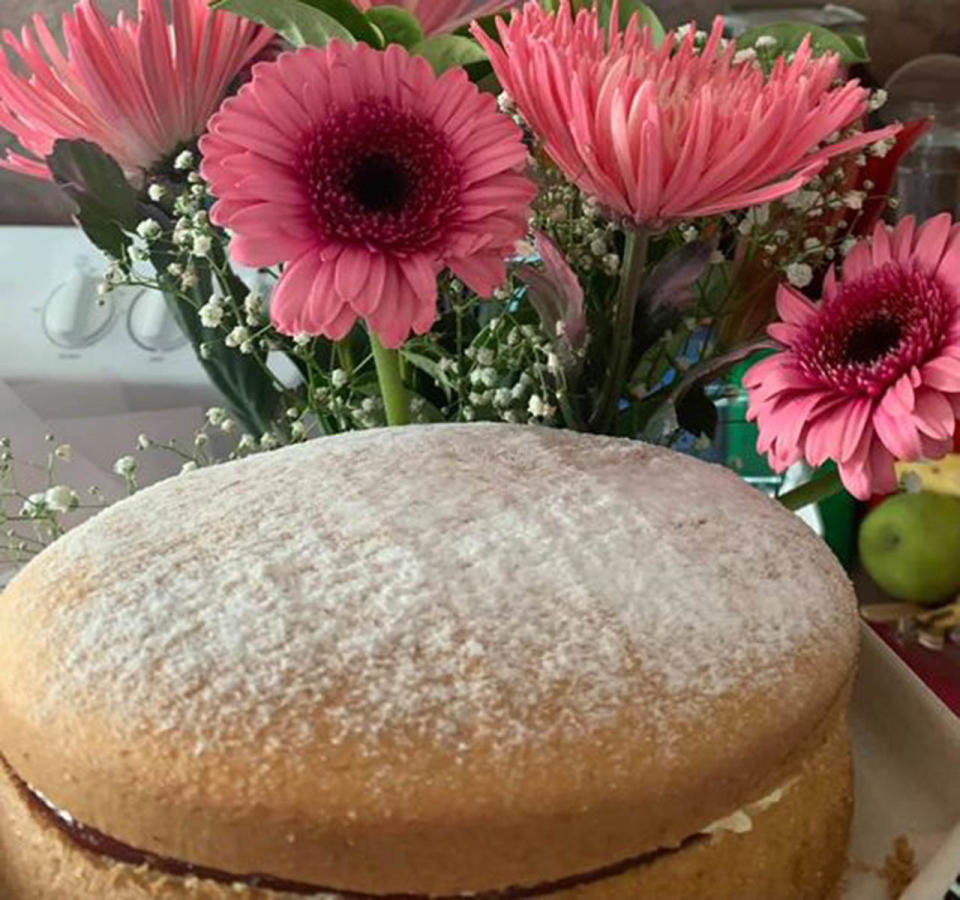 Flowers and cake. Source: Facebook