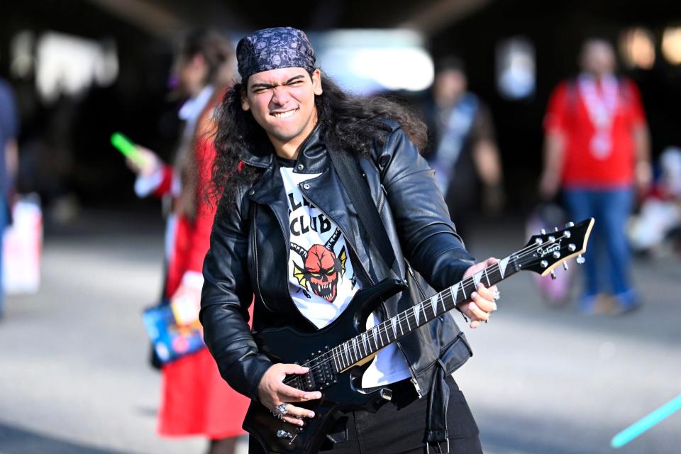 A cosplayer dressed as Eddie Munson at New York Comic Con 2022.