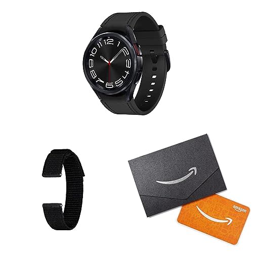 SAMSUNG Galaxy Watch 6 Classic + $50 Amazon Gift Card + Fabric Band 43mm BT Smartwatch w/Fitnes…