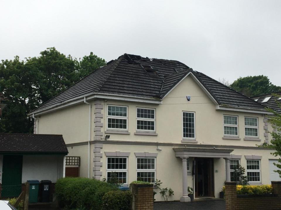 Watford Observer: The damaged roof.