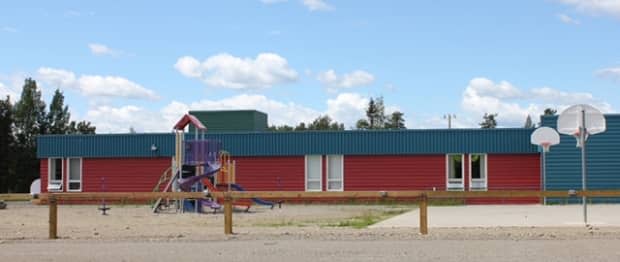 Johnson Elementary School in Watson Lake, Yukon. All Grade 4 students at the school are being tested for COVID-19 after Yukon officials declared an outbreak in the class on Monday. Three cases are associated with the outbreak, and there is no indication of spread beyond the one class. (Roxanne Coles - image credit)