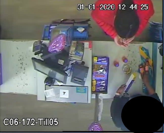 Sudesh Amman buying items from Poundland on January 31 2020 which he used in his fake suicide belt (Metropolitan Police/PA) (PA Media)