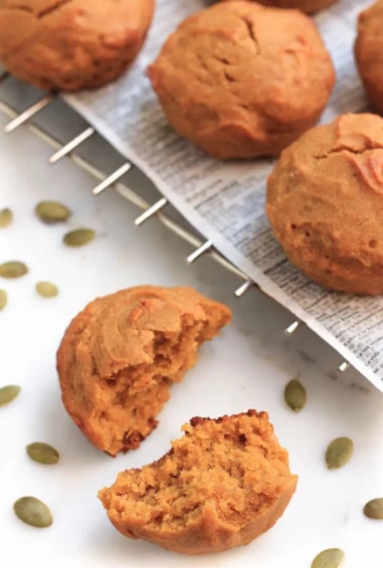 <p>Dish by Dish</p><p>These gluten-free pumpkin muffins have a moist crumb, are super easy to make, and are perfect for breakfast or a snack. Dairy-free and vegan.</p><p><strong>Get the recipe: <a href="https://www.dishbydish.net/easy-gluten-free-pumpkin-muffins-vegan/" rel="nofollow noopener" target="_blank" data-ylk="slk:Gluten-Free Vegan Pumpkin Muffins;elm:context_link;itc:0;sec:content-canvas" class="link "><em>Gluten-Free Vegan Pumpkin Muffins</em></a></strong></p>