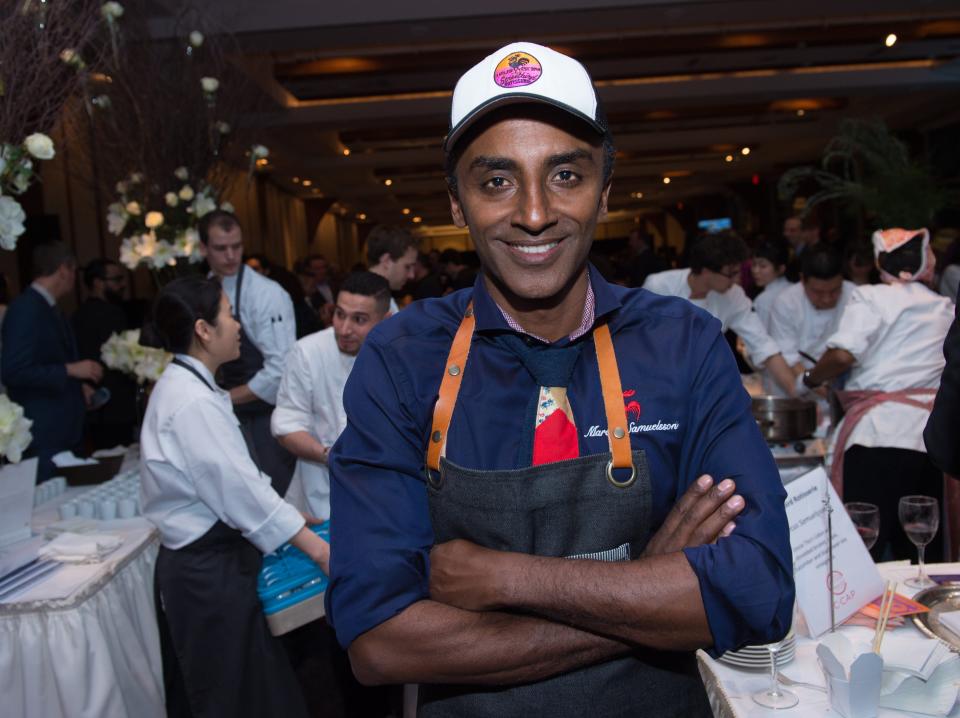 Chef and Restaurateur Marcus Samuelsson attends the Careers Through Culinary Arts Program in March 2016.