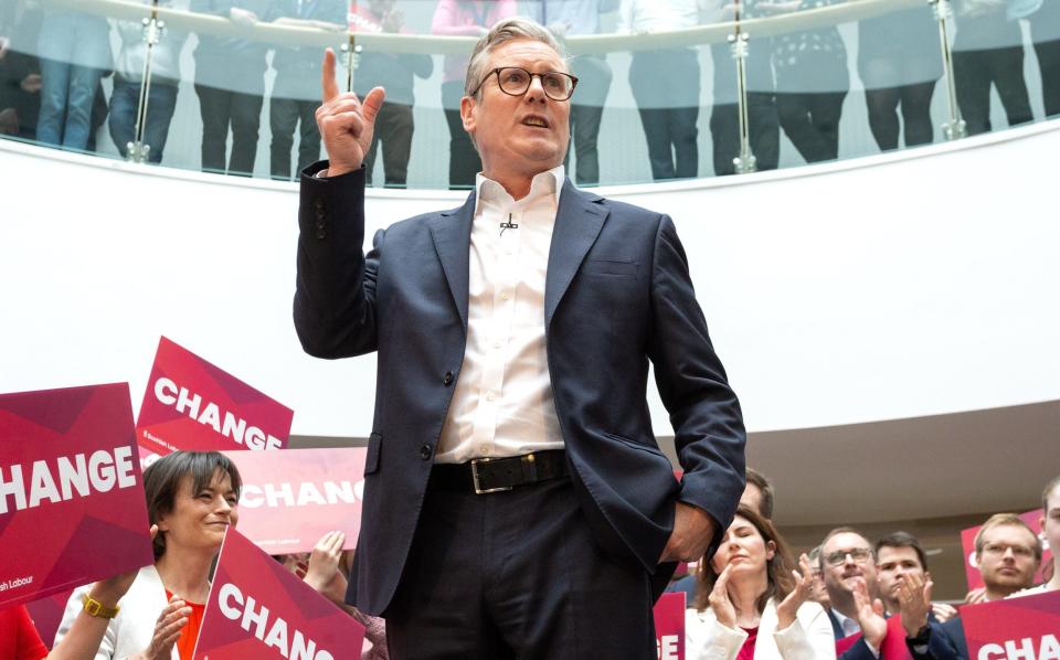 Sir Keir Starmer attends the launch of the Scottish Labour's General Election campaign