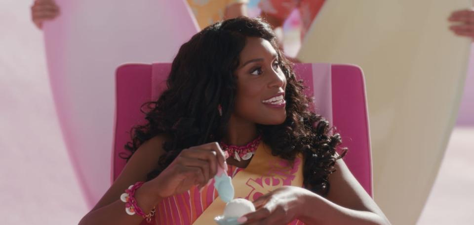 Issa Rae as a leader in “Barbie” (Photo Credit: Warner Bros. Pictures)