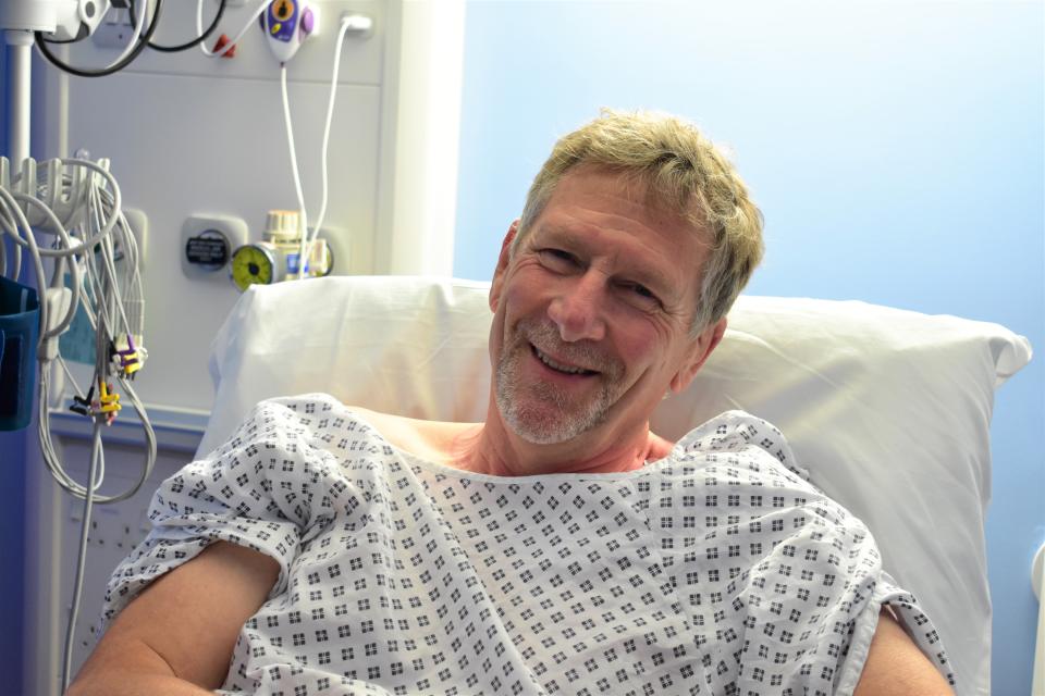 Patient John Constable, 65 of Lincolnshire, was fitted with a state-of-the-art heart implant (Royal Papworth Hospital/PA)