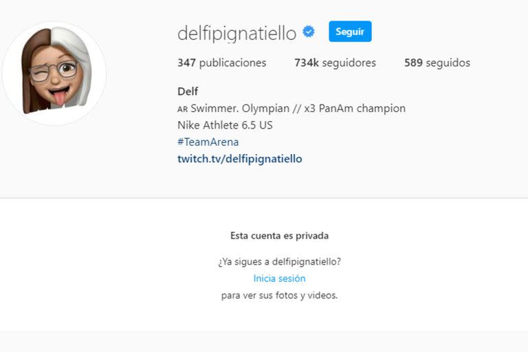 Pignatiello, habitualmente activa en redes, decidió restringir el acceso a su Instagram, además de borrar su cuenta secundaria