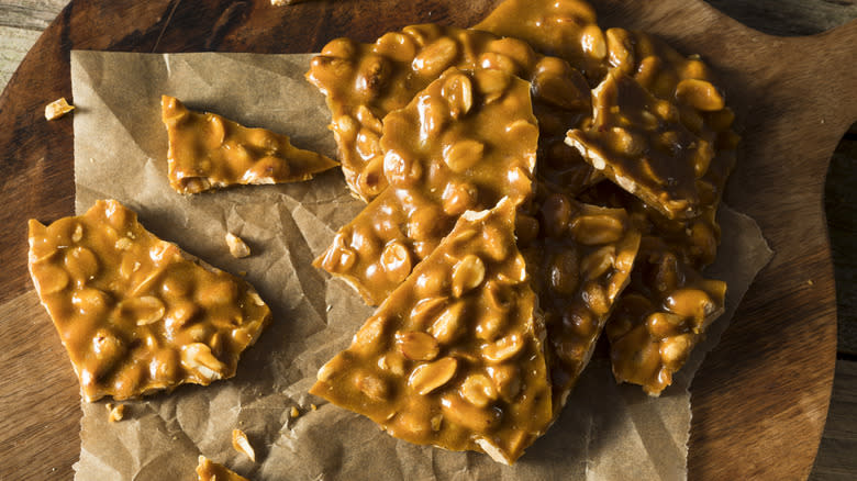 Pile of peanut brittle