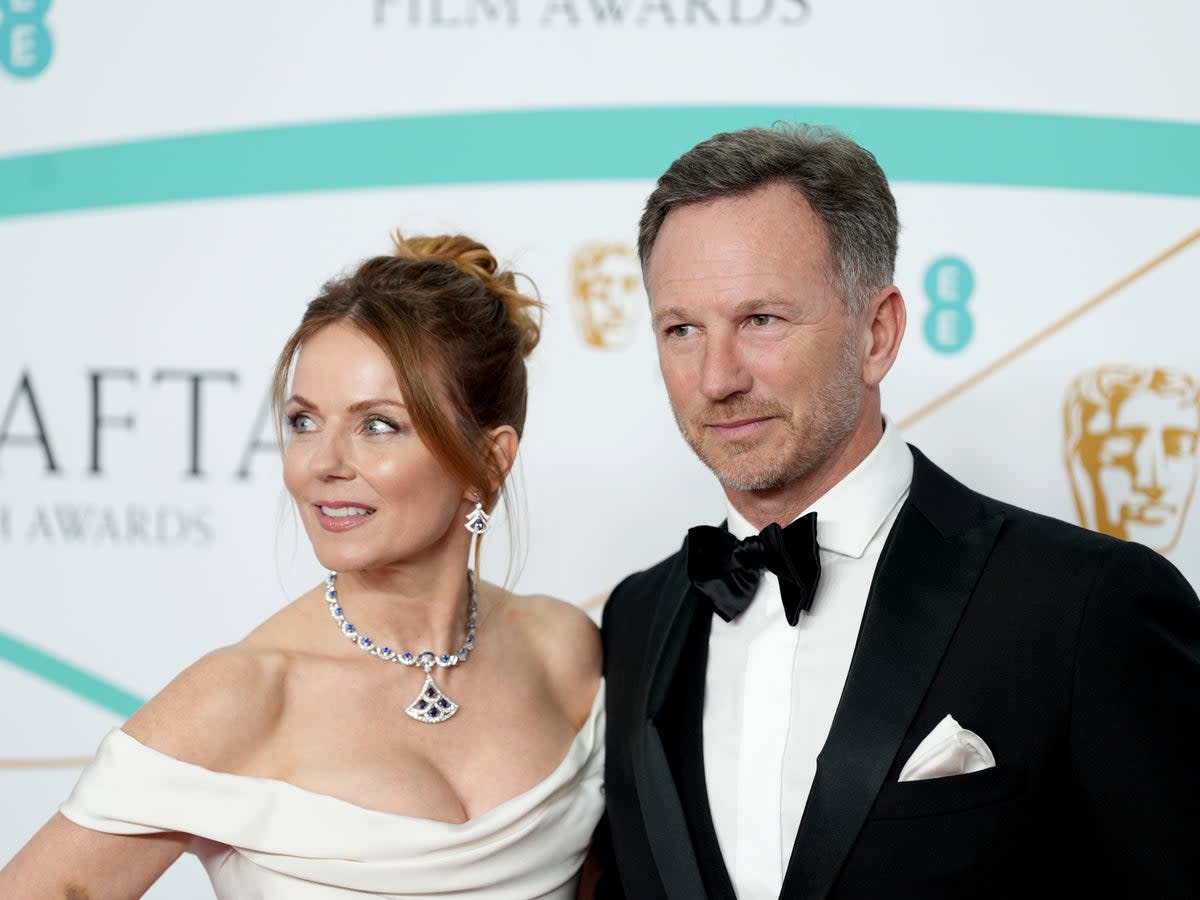‘We’re best friends’: Geri Horner with her husband, Christian Horner, at the Baftas in 2023 (Getty Images)