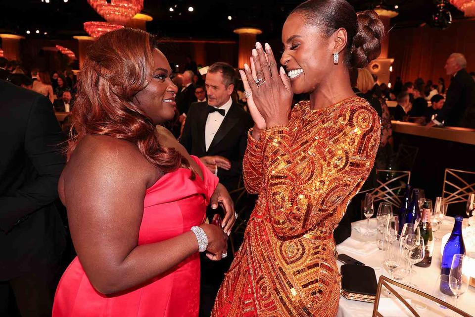 <p>Christopher Polk/Golden Globes 2024/Golden Globes 2024 via Getty </p> Danielle Brooks (left) and Issa Rae at the 81st Golden Globe Awards.