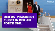 <p>Trump bestand wenige Stunden nach dem Wahlsieg darauf, seine eigene Maschine zu nehmen.<br>Bild: AP Photo </p>