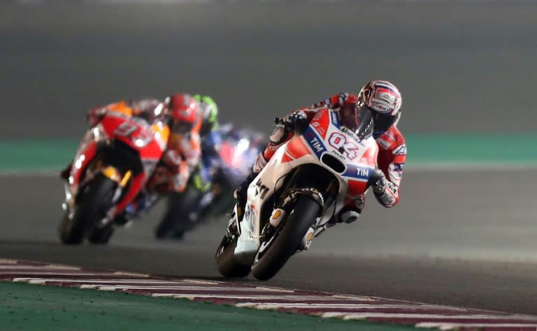 Ducati Team's Italian rider Andrea Dovizioso competes during the 2017 Qatar MotoGP