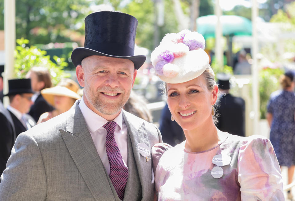 ASCOT, ENGLAND - JUNE 14: Mike Tindall and Zara Phillips attend Royal Ascot 2022 at Ascot Racecourse on June 14, 2022 in Ascot, England. (Photo by Chris Jackson/Getty Images)