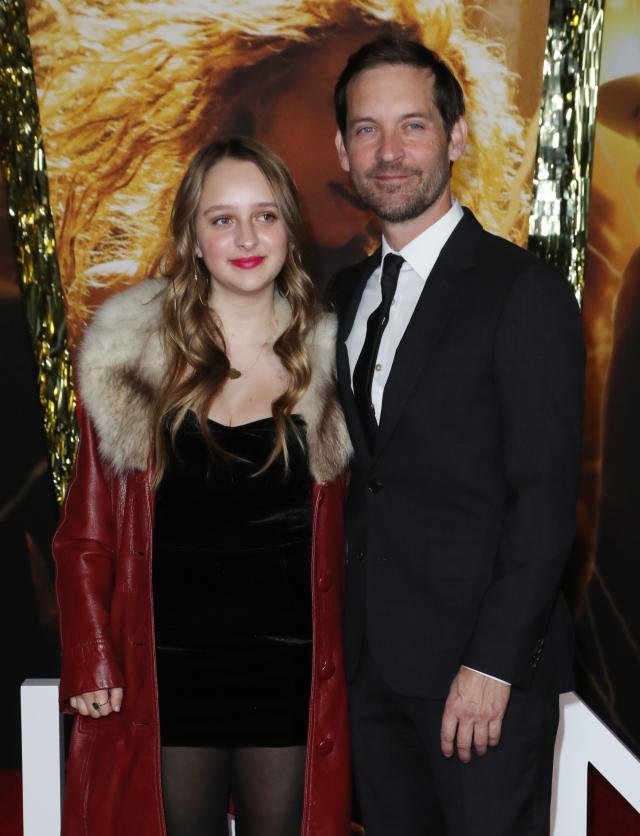 Tobey Maguire steps out on 'Babylon' red carpet with daughter Ruby