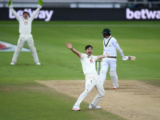 James Anderson appeals unsuccessfully for the wicket of Azhar Ali (Getty Images)