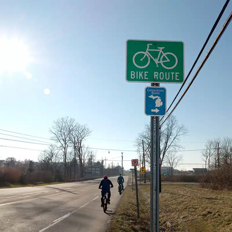 One of the route's 294 signs is shown.