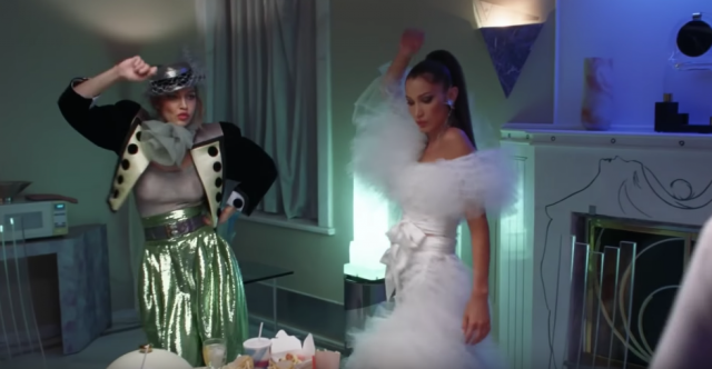 Fashion's famous fam gets in the Halloween mood as they creepily dance during family dinner, clad in NYFW's best collections.