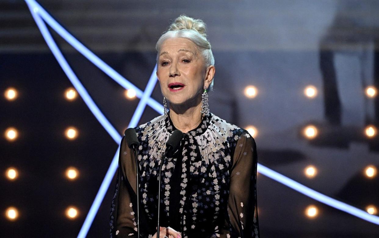 Dame Helen Mirren speaks on stage during the EE BAFTA Film Awards - Stuart Wilson/BAFTA