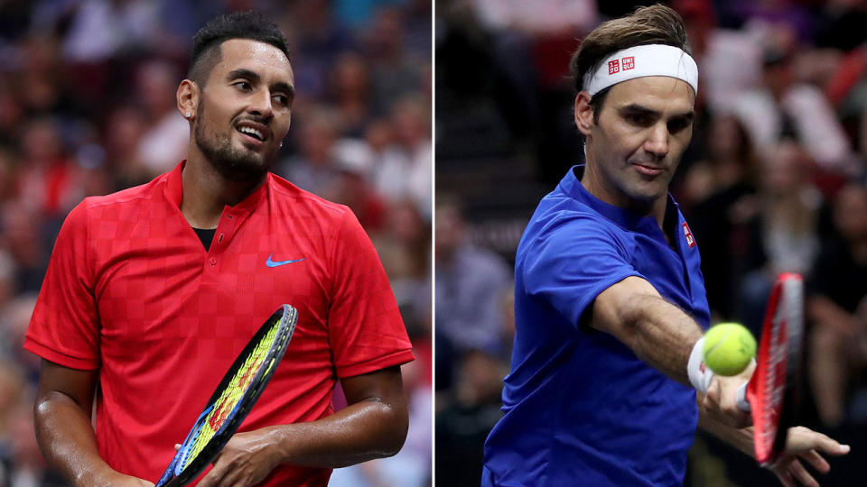 Roger Federer put on a masterclass against Nick Kyrgios at the Laver Cup. Pic: Getty