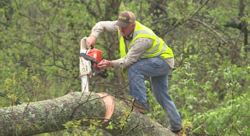 Storm damage in Byhalia, MS and Rossville, TN.