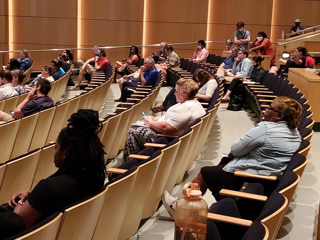 An audience of about 50 turned out Wednesday to hear a presentation on new focus groups that will look into various housing issues in the city over coming months. Most agreed to serve as volunteers on six focus groups looking into problems and solutions.