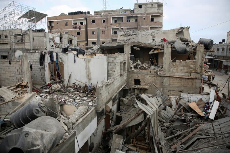 FILE PHOTO: Site of an Israeli strike on a house, amid the ongoing conflict between Israel and the Palestinian Islamist group Hamas, in Rafah, in the southern Gaza Strip