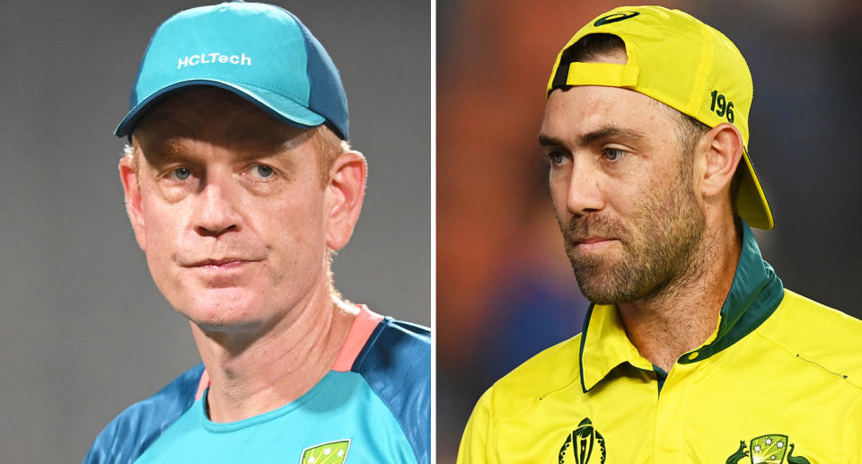 Pictured Andrew McDonald left and Glenn Maxwell right