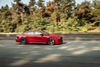 <p>Similar to the previous RS7, the new model employs Audi's wonderful twin-turbo 4.0-liter V-8, tuned here to make 591 horsepower and 590 lb-ft of torque.</p>