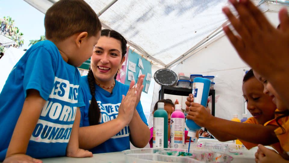 Since 2019, CNN Hero Estefanía Rebellón and her organization have provided school programs and stability for thousands of children living in limbo. - Allie Torgan/CNN