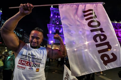 Thousands of ecstatic Lopez Obrador supporters flooded the capital's central district, chanting "Yes we did!" and partying to mariachi music