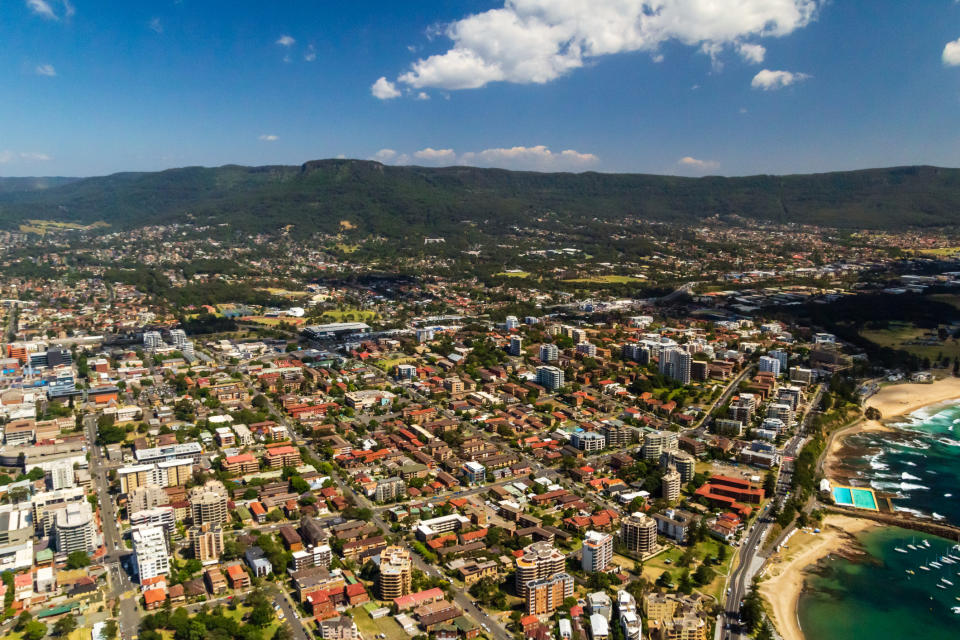 The Sydney suburb of Illawarra from above on a summer day. (Source: Getty)