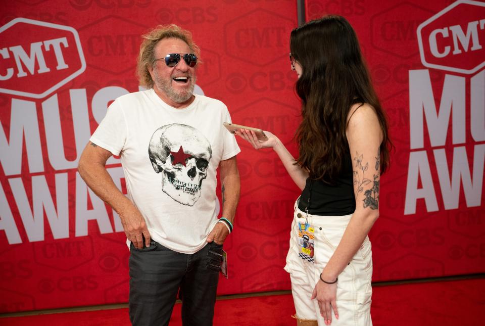 Sammy Hagar is interviewed by The Tennessean's Audrey Gibbs at the Moody Center in Austin, Texas., Saturday, April 6, 2024. Hagar will be performing at the CMA Music Awards to honor his good friend Toby Keith.