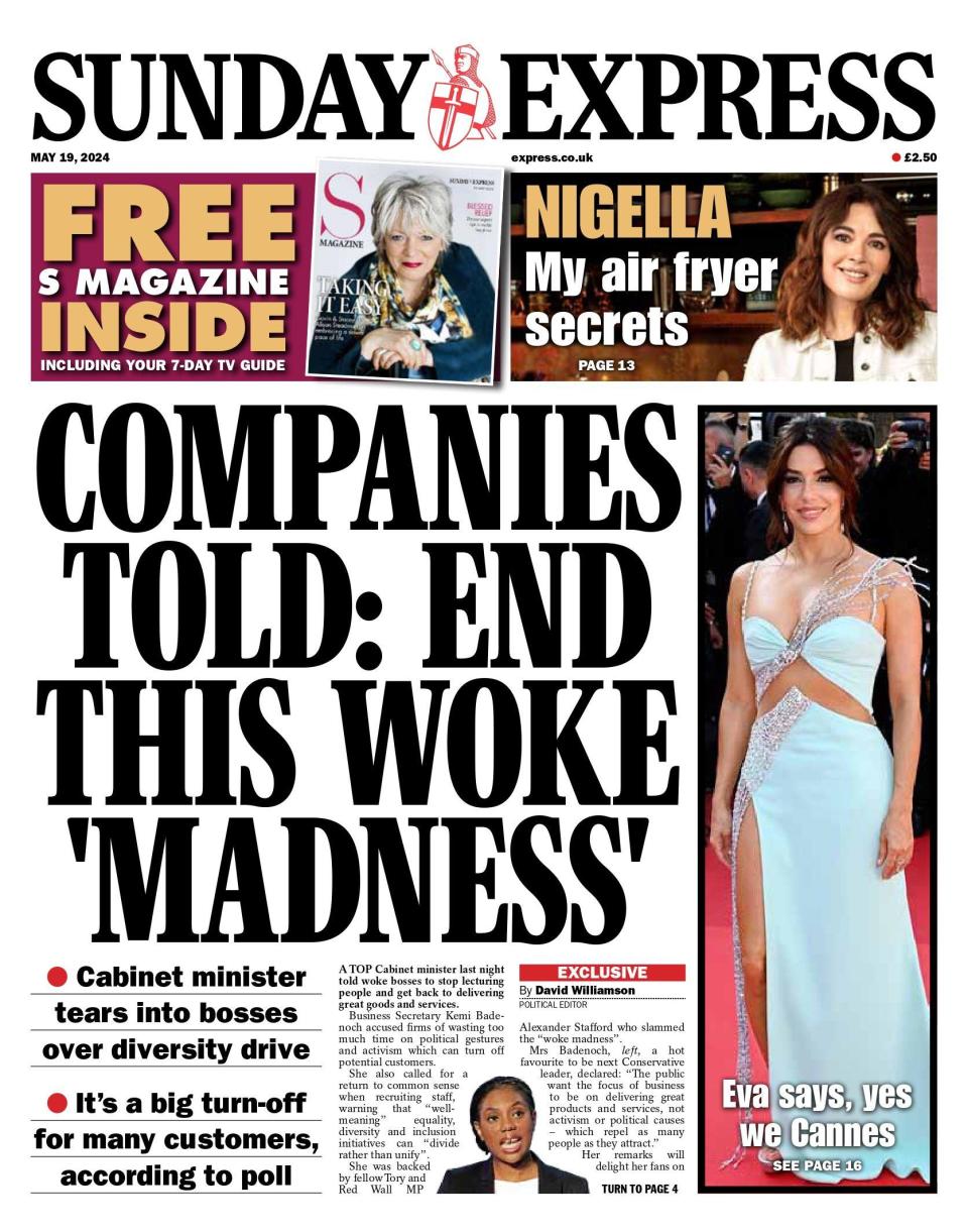 Sunday Express : Companies told end this woke madness