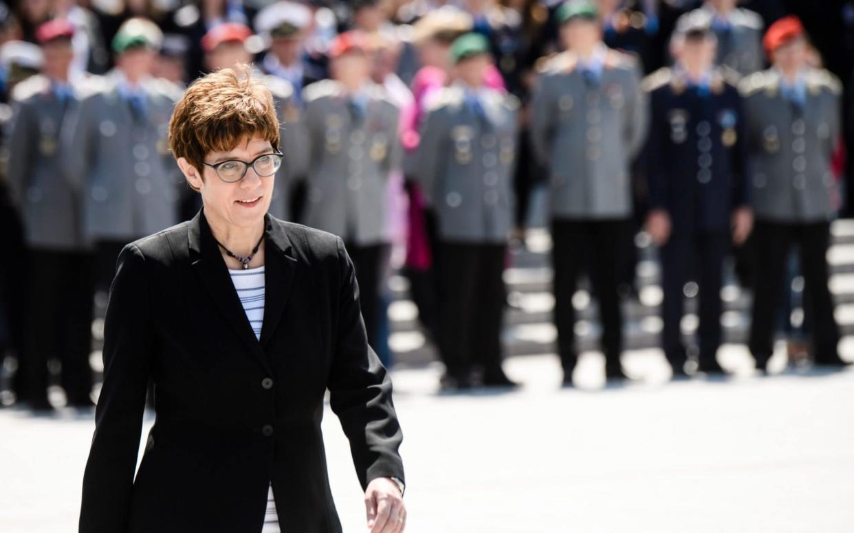 Annegret Kramp-Karrenbauer was appointed defence minister at a ceremoney in Berlin - REX